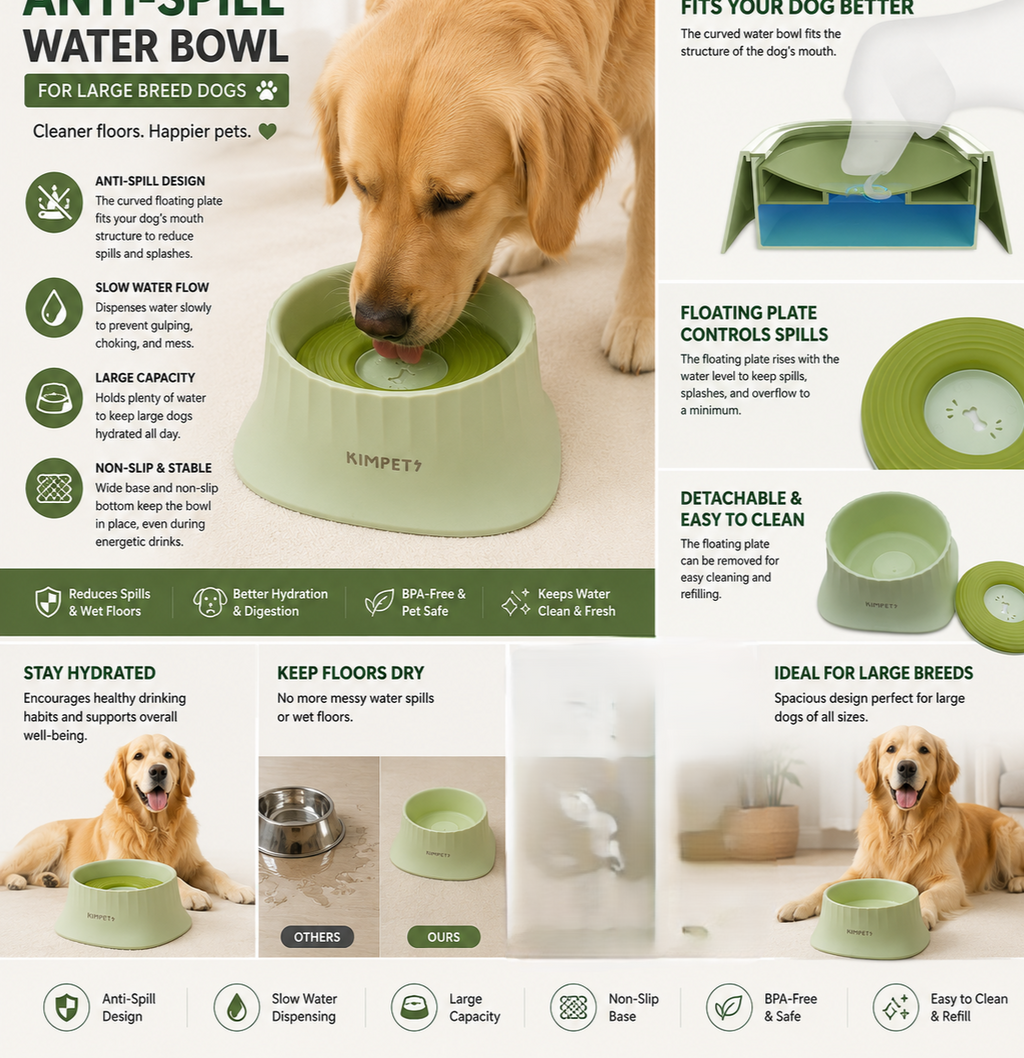 Dog Anti-Spill Floating Water Bowl (1.5 ltr)